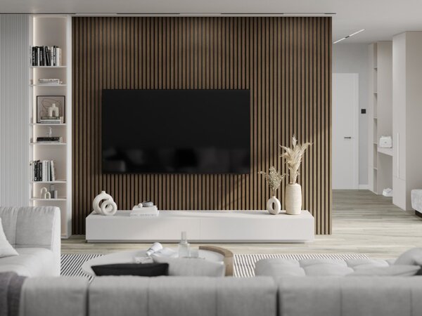 Mexen Lam-B, lamele acustice de perete 275 × 30 cm, placă HDF 4 mm, furnir tehnic, nuc espresso, S100-275307-3015-019