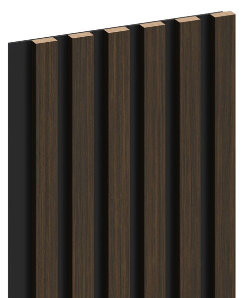 Mexen Lam-B, lamele acustice de perete 275 × 30 cm, placă HDF 4 mm, furnir tehnic, nuc ars, S100-275307-3015-024
