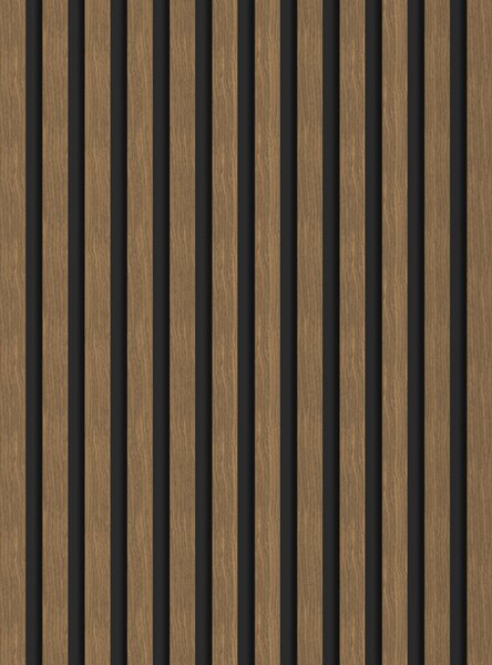 Mexen Lam-B, lamele acustice de perete 275 × 30 cm, placă HDF 4 mm, furnir tehnic, nuc natural, S100-275307-3015-016