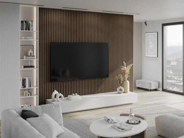 Mexen Lam-B, lamele acustice de perete 275 × 30 cm, placă HDF 4 mm, furnir tehnic, nuc espresso, S100-275307-3015-019