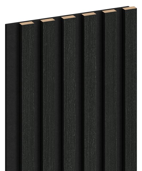 Mexen Lam-F, lamele acustice de perete 275 × 30 cm, suport din fetru 8 mm, furnir tehnic, stejar negru argintiu, S105-275307-3015-025