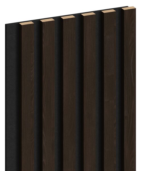 Mexen Lam-F, lamele acustice de perete 275 × 30 cm, suport din fetru 8 mm, furnir tehnic, maro abanos, S105-275307-3015-022