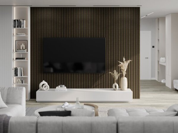 Mexen Lam-F, lamele acustice de perete 275 × 30 cm, suport din fetru 8 mm, furnir tehnic, abanos regal, S105-275307-3015-020