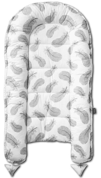 Cosulet bebelus pentru dormit Kidizi Baby Nest Cocoon 90x50 cm Mint Feathers