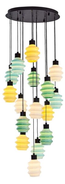 Lustră LED pe cablu CACTUS 16xLED/3,12W/230V 3000K verde/galben/alb