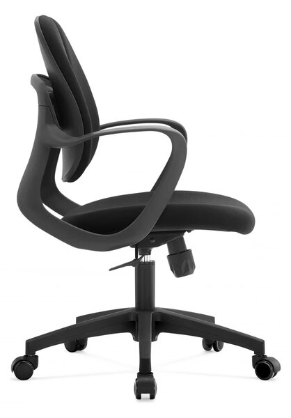Scaun ergonomic Victor-M, mecanism multifunctional, suport lombar dublu, material textil, Negru