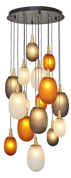 Lustră suspendată pe cablu CACTUS, 16 x G9, 5W, 230V, cupru/gri/alb