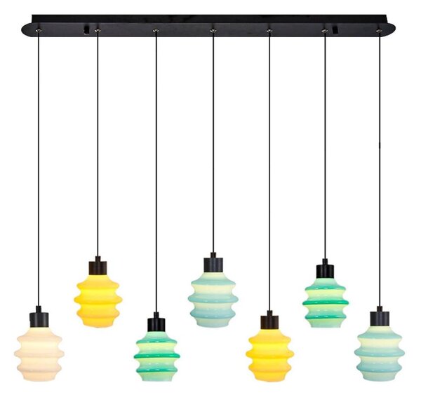 Suspensie LED pe cablu CACTUS 7xLED/2,8W/230V 3000K verde/galben/alb
