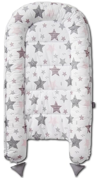 Cosulet bebelus pentru dormit Kidizi Baby Nest Cocoon 90x50 cm Pink Stars