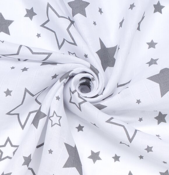Set 2 paturici muselina 110x110 cm Kidizi Galaxy Grey, 100% bumbac