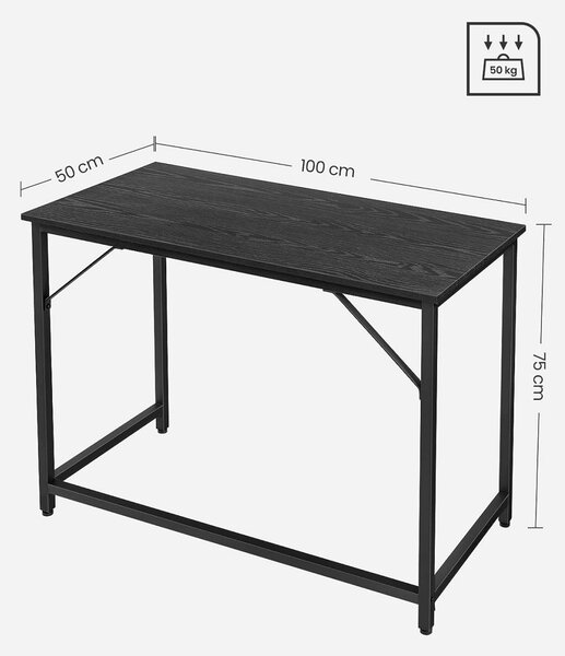 Birou Vasagle, model Richard, 100x75x50 cm, Negru