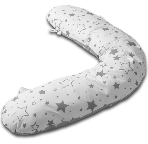 Perna gravide 3 in 1 cu husa detasabila Kidizi Lena, lungime 160 cm, Galaxy Grey