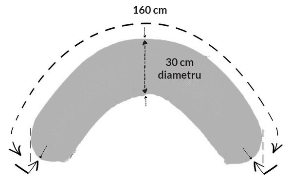 Perna gravide 3 in 1 cu husa detasabila Kidizi Lena, lungime 160 cm, Galaxy Grey