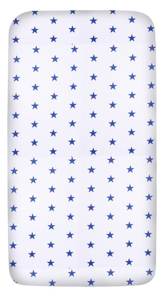Cearceaf din bumbac cu elastic roata pentru patut 120x60 cm Kidizi Blue Stars