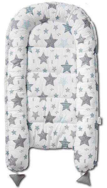 Cosulet bebelus pentru dormit Kidizi Baby Nest Cocoon 90x50 cm All Mint Stars