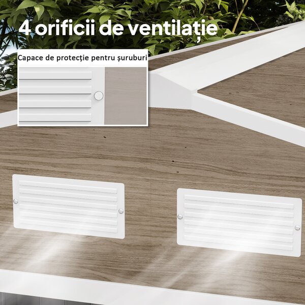 Outsunny Magazie de Grădină cu 4 Orificii de Ventilare și 2 Uși, Șopron pentru Depozitarea Uneltelor, 277x195x192 cm, Maro | Aosom Romania