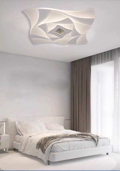 Lustra LED INFINIT Alb 60W Cu Telecomanda, 3 Tipuri De Iluminat