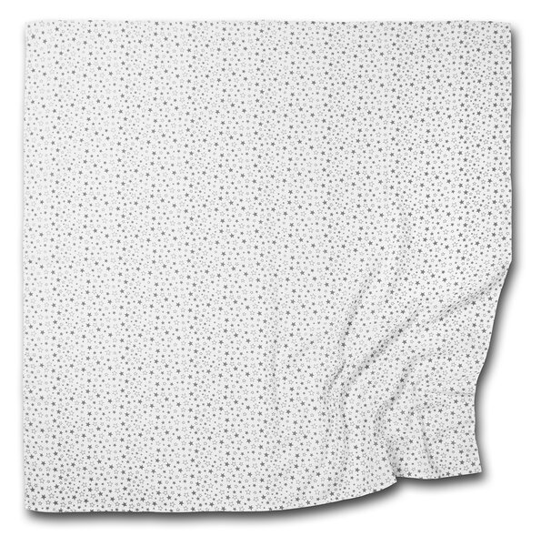 Muselina multifunctionala XXL 110x110 cm Kidizi Grey Stars, 100% bumbac