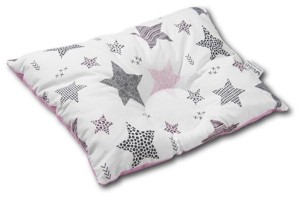 Cosulet bebelus pentru dormit Kidizi Baby Nest + pernuta plagiocefalie Kidizi Pink Stars