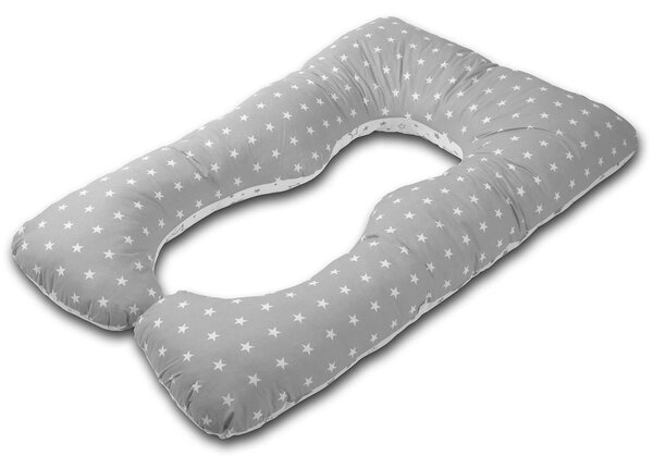 Perna multifunctionala gravide Kidizi Inga XXL Galaxy Grey, husa bumbac detasabila