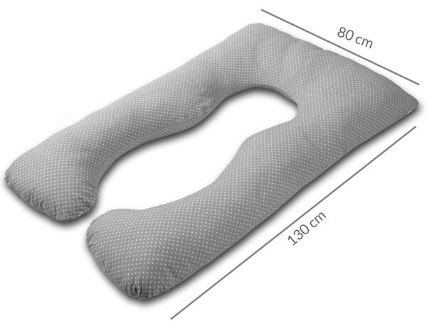 Perna multifunctionala gravide Kidizi Inga XXL Galaxy Grey, husa bumbac detasabila