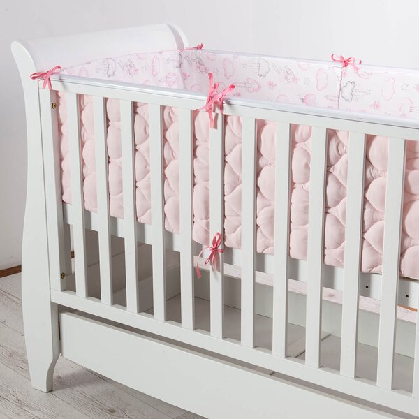 Set lenjerie matlasata 5 piese Kidizi Fairy Clouds, include perna, plapumioara, aparatoare si cearceaf