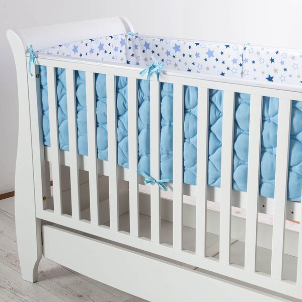 Set lenjerie matlasata 5 piese Kidizi Milky Way, include perna, plapumioara, aparatoare si cearceaf