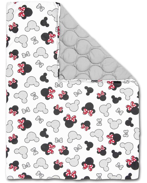 Set lenjerie matlasata 5 piese Kidizi Minnie, include perna, plapumioara, aparatoare si cearceaf