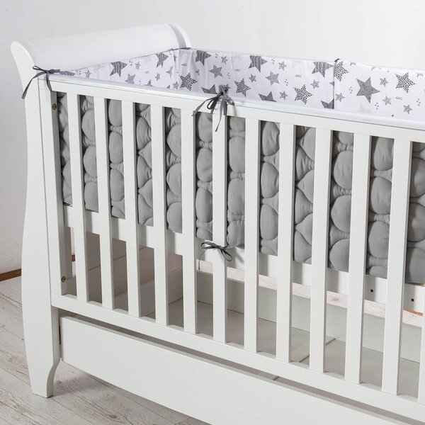 Set 2 aparatori matlasate patut 140x70 cm Kidizi All Mint Stars Deluxe, inaltime 35 cm