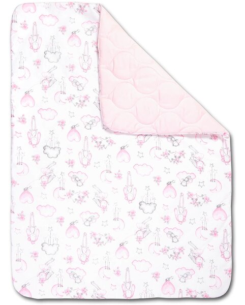 Set lenjerie matlasata 3 piese Kidizi Fairy Clouds, include perna, plapumioara si cearceaf