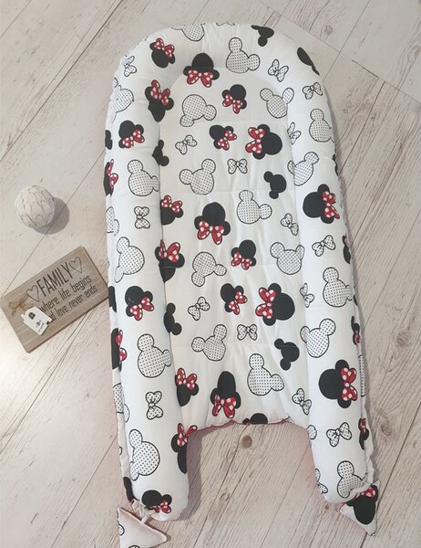 Cosulet bebelus pentru dormit Kidizi Baby Nest Cocoon 90x50 cm Minnie