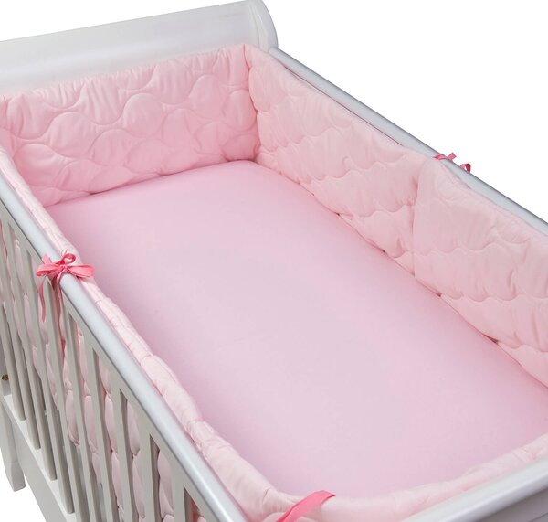 Set 2 aparatori matlasate patut 120x60 cm Kidizi Pink Deluxe