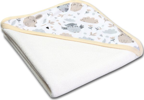 Set doua prosoape bebe din bumbac cu gluga 90x90 cm Kidizi Magic Forest Friends