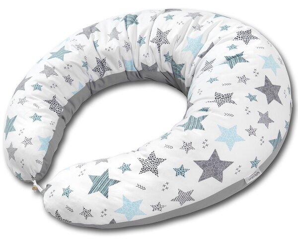 Perna gravide 200x35 cm cu husa detasabila Kidizi Hanna All Mint Stars