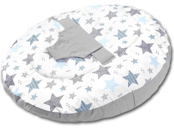 Perna multifunctionala Hanna Plus All Mint Stars,transformabila in perna gravide, alaptare si sezlong bebe
