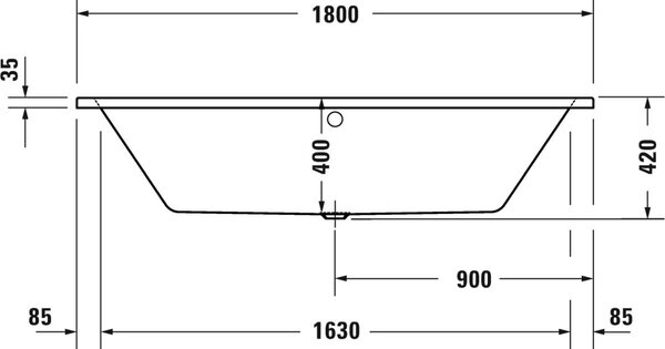 Duravit No. 1 cada dreptunghiulară 180x80 cm alb 700492000000000