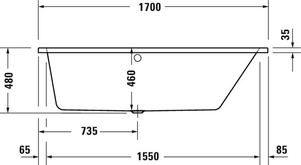 Duravit No. 1 cadă de colț 170x100 cm partea dreaptă alb 700509000000000