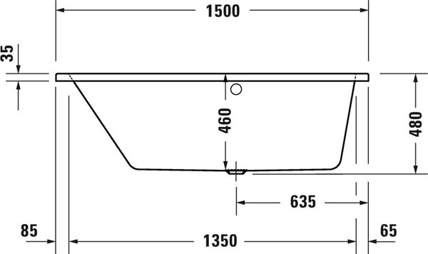 Duravit No. 1 cadă de colț 150x80 cm partea stângă alb 700504000000000