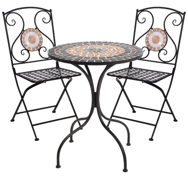 Set masă cu două scaune bistro grădină, terasă, balcon - decor mozaic