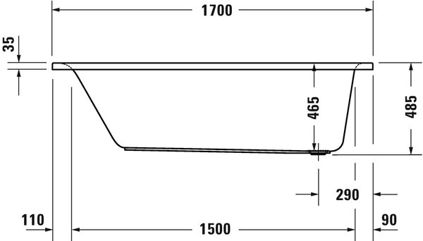 Duravit D-Neo cada dreptunghiulară 170x70 cm alb 700478000000000