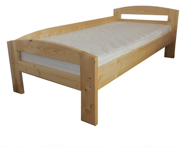 Pat dormitor Serena, lemn brad, 1 persoana ,90x200 cm cu protectie la perete