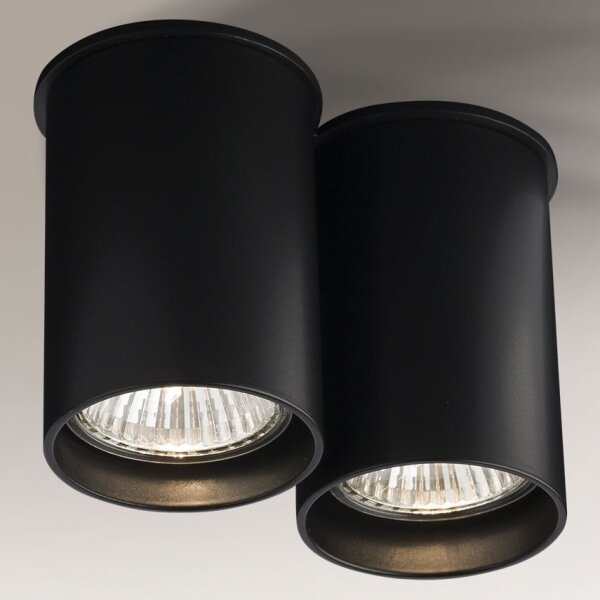 Spot ARIDA 2xGU10/15W/230V 9 cm negru Shilo 1112
