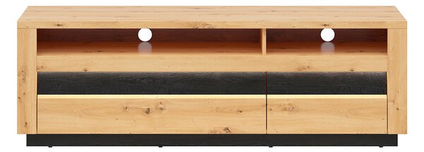 Masă TV/Dulap Ostia RTV2S (Stejar artisan + Stejar negru) ( cu iluminat LED). 1025965