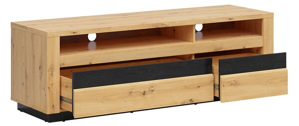 Masă TV/Dulap Ostia RTV2S (Stejar artisan + Stejar negru) ( cu iluminat LED). 1025965