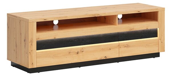 Masă TV/Dulap Ostia RTV2S (Stejar artisan + Stejar negru) ( cu iluminat LED). 1025965