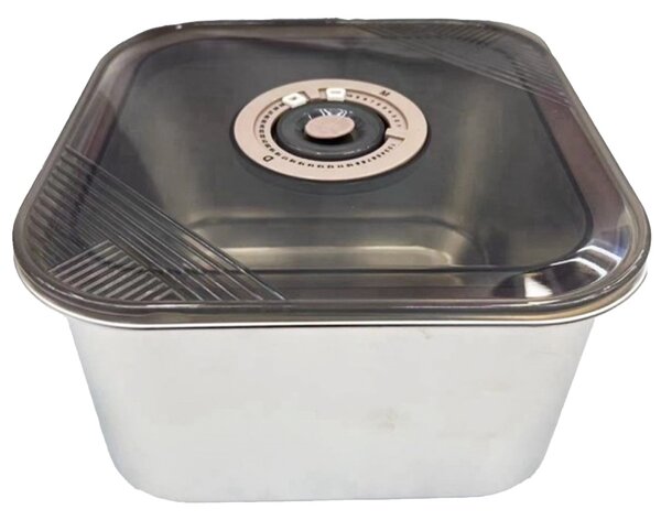 Tava gastronorm Pufo Chef din inox cu capac etans pentru depozitare alimente, ideal pentru catering, restaurante, fast food, capacitate 3 L