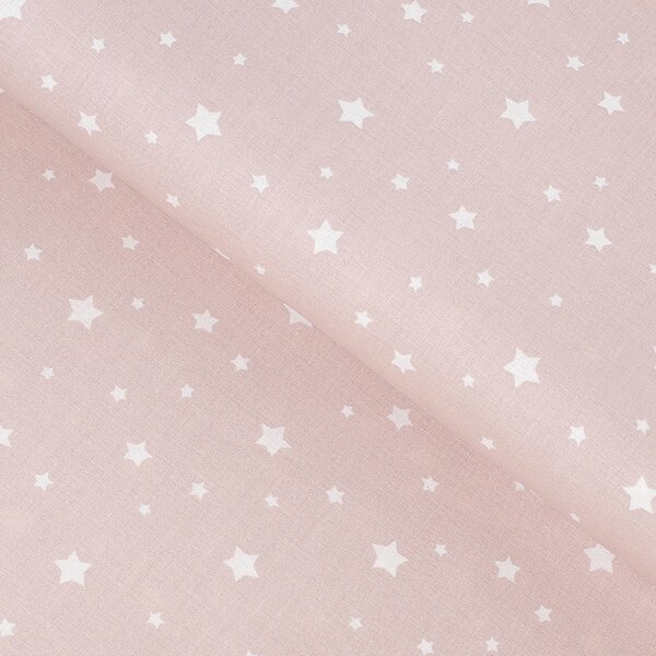 Goldea țesătură simona 100% bumbac - stele albe pe roz vechi 145 cm