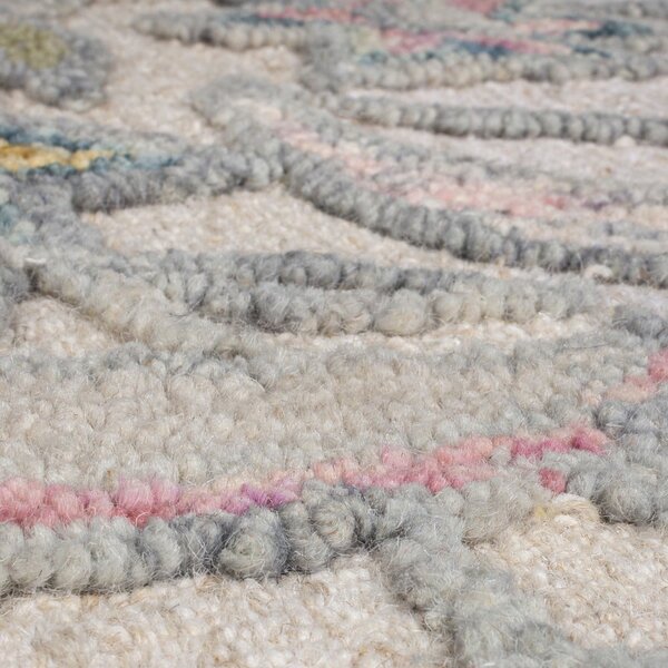 Covor crem țesut manual din lână 120x170 cm Tania Floral – Flair Rugs