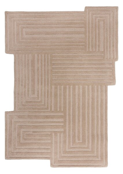 Covor bej țesut manual din lână 160x230 cm Zen Rectangles – Flair Rugs