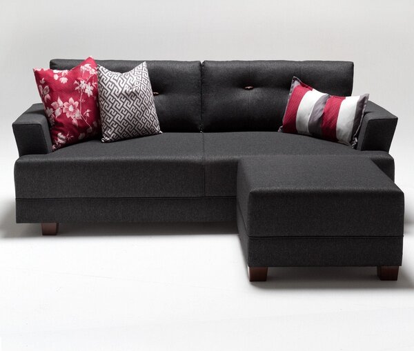 Coltar Balzan Corner Sofa, 208 x 85 x 78 cm, Gri
